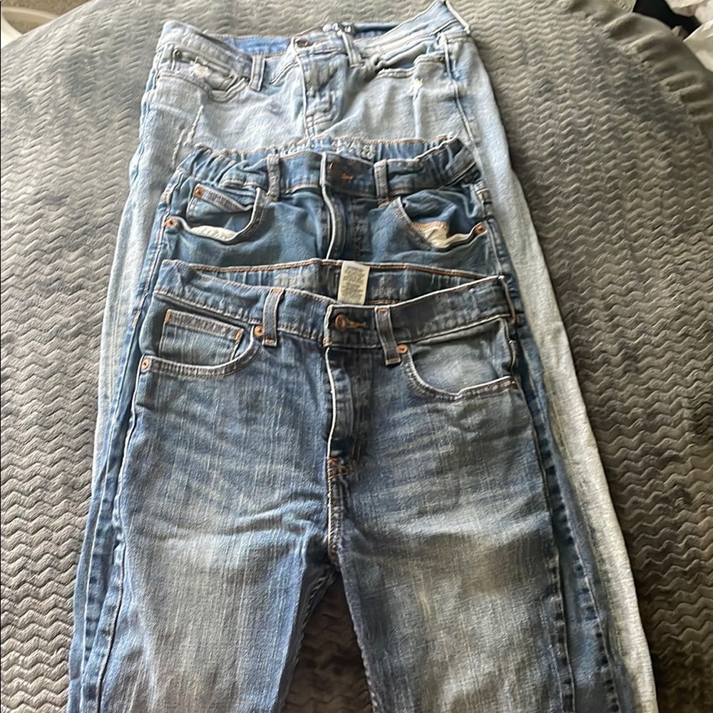 Bundle of 3 Stylish Blue Denim Jeans
